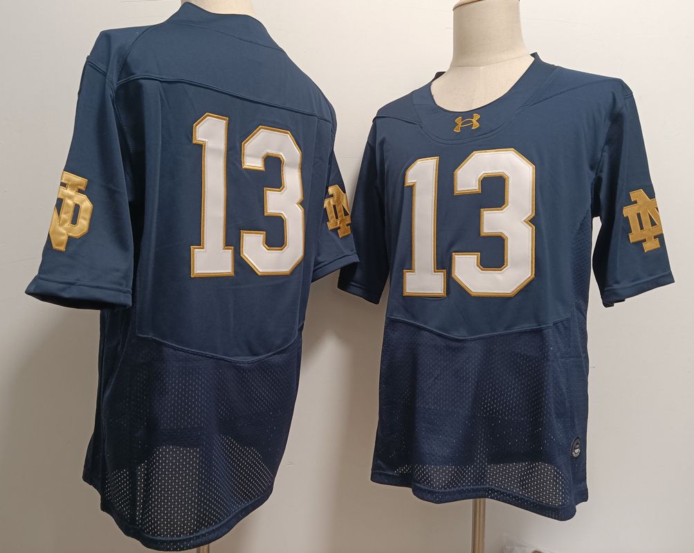 Men Norte Dame Fighting Irish #13 No Name Blue Elite 2025 NCAA Jersey style 1